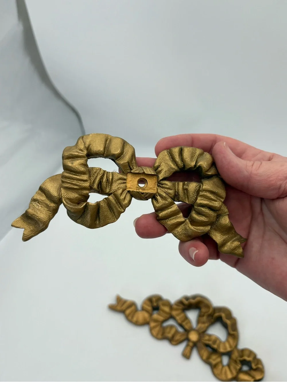 Gold-Tone Ornamental Bow Hardware Accent Set